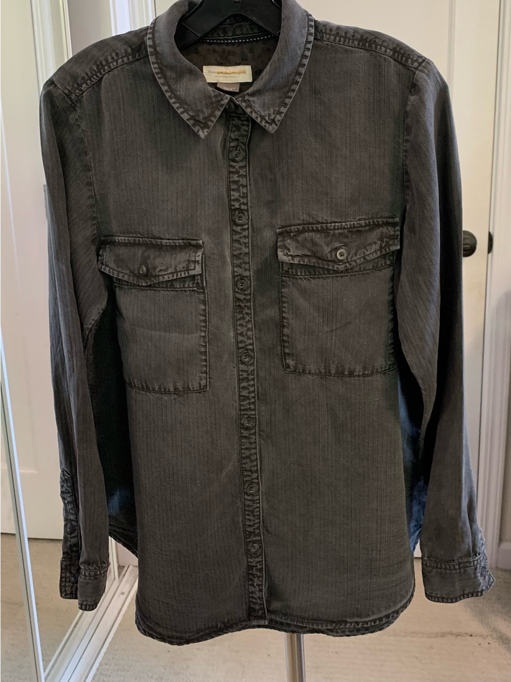 Pilcro by Anthropologie Black Washed Button-Up Shirt in Medium - Picture 12 of 12